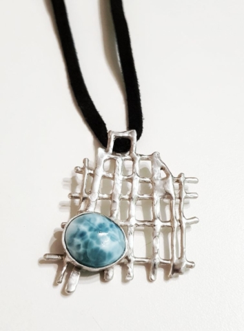 sterling silver pendant with larimar