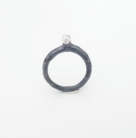 sterling silver ring, lost wax, patina